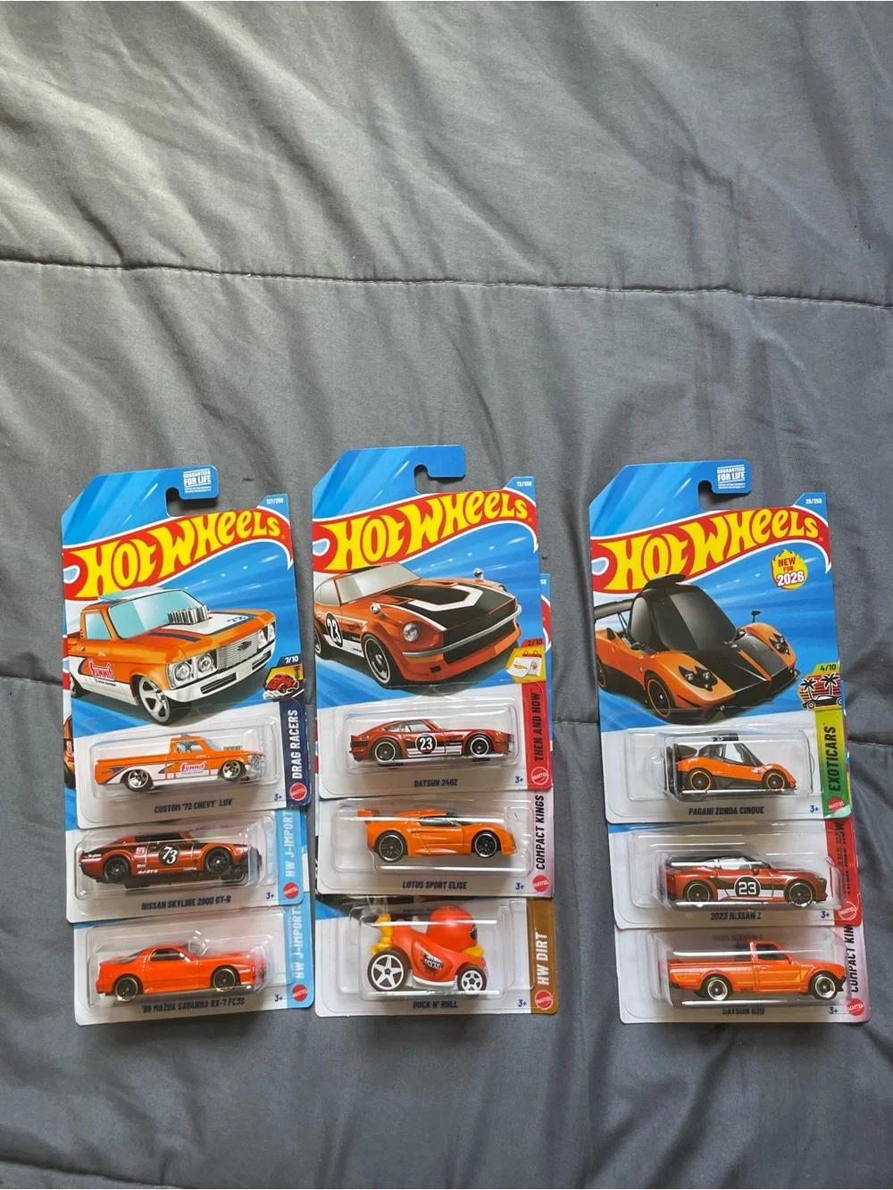 Hot Wheels Orange Die-Cast Car Collection - 9 Pack